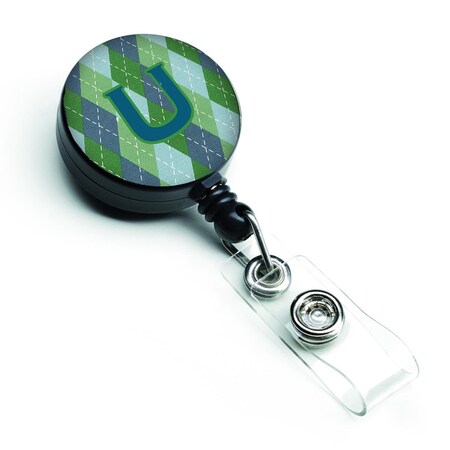 Carolines Treasures Initial U Monogram Blue Argoyle Retractable Badge Reel CJ1020-UBR